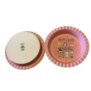 💙Peanuts Happy Easter Pink Pie Dish Set